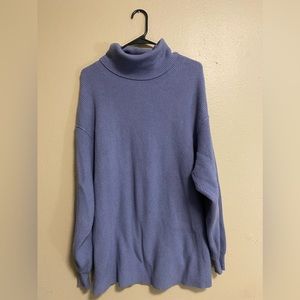 Free People Ribbed Turtleneck Sweater/Size Small/Color Blue